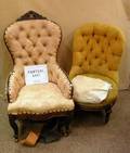 Victorian Rosewood Armchair a Renaissance Revival Upholstered Walnut Slipper Chair and a Victorian Parlor Chair