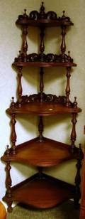 Victorian Walnut FiveTier Corner Etagere