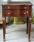 Classical Revival Mahogany and Mahogany Veneer Serpentine TwoDrawer Work Table