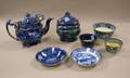 Seven Pieces of Early 19th Century English Blue and White Staffordshire Teaware