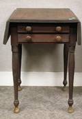Late Federal Birch Dropleaf OneDrawer Stand