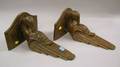 Pair of Carved Hardwood Parrot Figural Wall Bracket Shelves