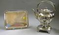 Gorham Silver Plated Hot Water Kettle on Stand with an International Silver Plated Tray