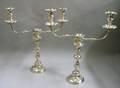 Pair of Silver Plated ThreeLight Convertible Candelabra
