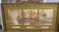 Framed Watercolor Triptych Relating to Whittier