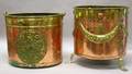 Copper and Brass Footed Jardiniere and a Coal Bucket