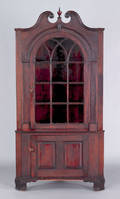Pennsylvania pine two part corner cupboard ca 1810