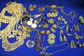Group of Costume Jewelry Brooches Earrings and Necklaces