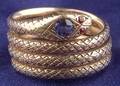 14kt Gold and Gemset Snake Ring