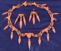 Antique 18kt Gold and Coral Rams Head DemiParure