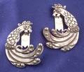 Silver Rooster Dress Clips Los Castillo Taxco