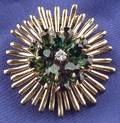 14kt Gold and Green Tourmaline Flower Clip Tiffany  Co