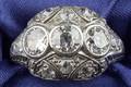 Art Deco Threestone Platinum and Diamond Ring