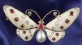 18kt Gold Enamel and Gemset Butterfly Pin