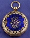Antique Enamel and Diamond Hunting Case Pocket Watch Malignon Geneve