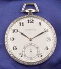 Art Deco Platinum Open Face Pocket Watch Meylan Tiffany  Co