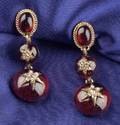 18kt Gold Garnet and Diamond Earpendants