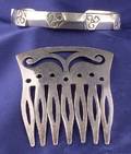 Sterling Silver Cuff Bangle and Comb Spratling Taxco