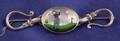 Sterling Silver Painted Crystal Golfer Pin