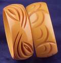 Two Bakelite Carved Bangles
