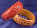 Two Bakelite Carved Bangles