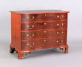 Connecticut Chippendale mahogany oxbow chest of drawers ca 1770