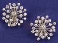 Platinum and Diamond Snowflake Earclips