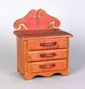 New England painted basswood miniature dresser 19th c