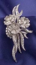 Platinum and Diamond Flower Brooch