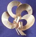 Retro 14kt Gold Ribbon Brooch Tiffany  Co