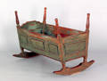 Pennsylvania painted walnut cradle mid 18th c
