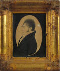 American watercolor and pencil miniature profile portrait of a gentleman ca 1840
