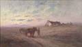 American School 20th Century Peasants with a Horsecart