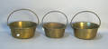 Three brass pails