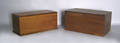 Two wood storage boxes