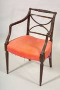 Neoclassical Mahogany Carved Armchair