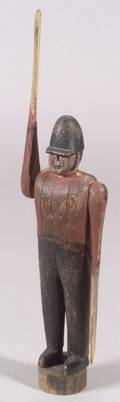 Carved and Painted Wooden Military Officer Whirligig