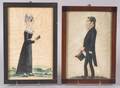 Attributed to Jacob Maentel American 17631863 Portraits of a Lady and a Gentleman