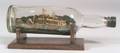 Carved Wooden Ship in a Bottle