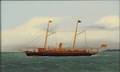 Attributed to Thomas Willis American 18501912 Portrait of the American Steam Yacht LINTA
