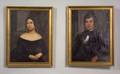 American School 19th Century Pair of Portraits of a Young Couple