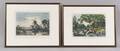 Nathaniel Currier and Currier  Ives publishers American 19th Century Lot of Two Lithographs Fording the River