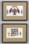 Chinese School 19th Century Lot of Ten Paintings Depicting Chinese Life Events From Birth to Death