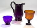 Three Colored Blown Glass Table Items