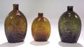Three Blown Molded Cornucopia Glass Flasks