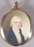 American School 19th Century Miniature Portrait of a Blondhaired Gentleman