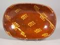 SlipDecorated Oval Redware Loaf Dish