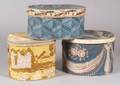 Three Wallpapercovered Bandboxes