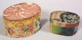 Two Small Oval Wallpapercovered Bandboxes