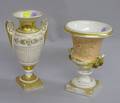 Two Paris Porcelain Gilt Decorated Urns